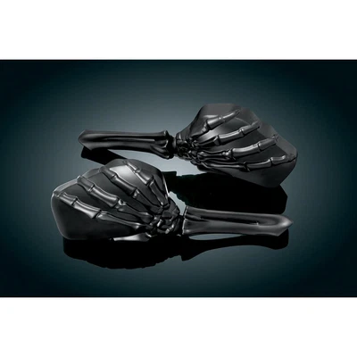 $179.96 • Buy Kuryakyn 1758 Skeleton Hand Mirrors - Black Stem With Black Head