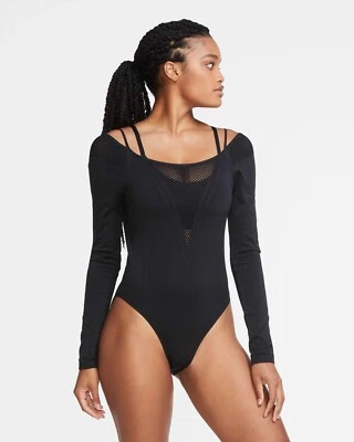£24.95 • Buy NIKE CITY READY SEAMLESS STUDIO TRAINING BODYSUIT BLACK CU5193-010 Size Large
