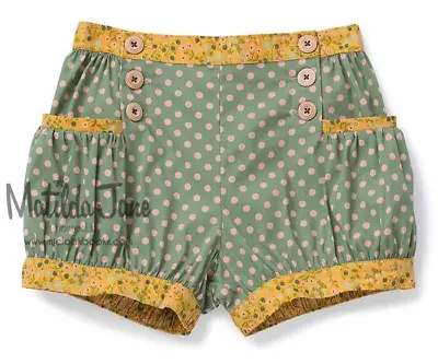 NEW Girls Matilda Jane Gaines Camp MJC Green Thumb Bubble Shorts Size 6 NWT • $28.95