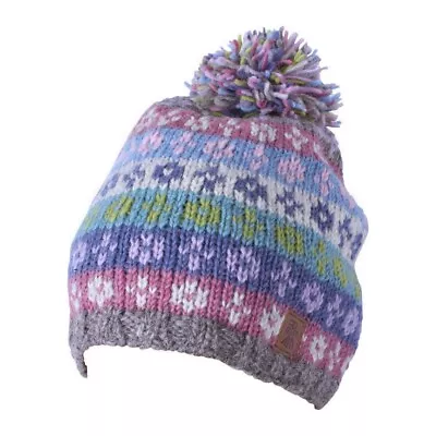 Womens Pachamama Wool Bloomsbury Beanie Bobble Hat • £20.99