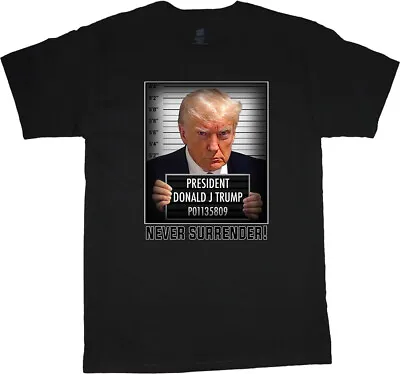 Trump Mugshot T-shirt Mens Graphic Tee Clothing Apparel Trump 2024 Gear • $14.95