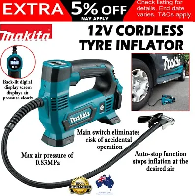 $174 • Buy Makita Tyre Inflator Tool Cordless Rechargeable Car Tire Inflator Inflation Auto