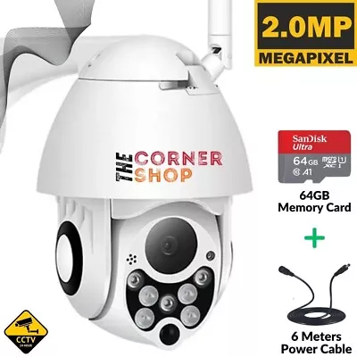 WIFI Home Camera 2MP Outdoor PTZ IP Calving Speed Dome Farm CCTV Security 64GB • £88.19