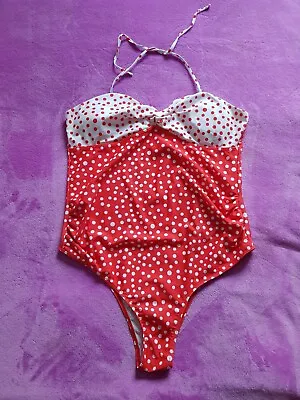 Maternity Size XL Polka Dot Swimming Costume 1-piece Swimwear - Red • £9.50