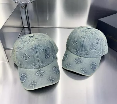 New Louis Vuitton Monogram Washed Denim Cap With Adjustable Strap • $299