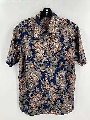 Glen's Tailors Mens Multicolor Paisley Short Sleeve Casual Button-Up Shirt • $24.99