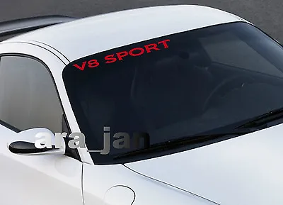 V8 SPORT Windshield Vinyl Decal Sticker Racing Speed Car Emblem Logo RED • $23.76