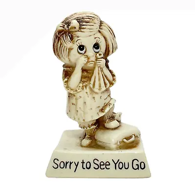 R W Berries Figurine 1975 Sorry To See You Go Crying Girl • $19.99