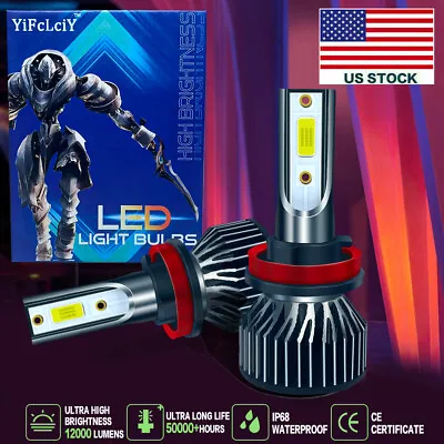 $8.29 • Buy For CR-V 2x High Power H11/H8/H9 LED Headlight Bulb Hi/Low White Beam Kit 15-19
