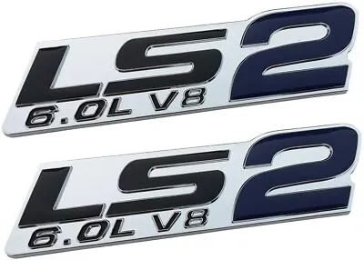 $10.31 • Buy 2pcs LS2 6.0L V8 Engine Emblems 3D Badge Sticker For GM Corvette Holden HSV Blue