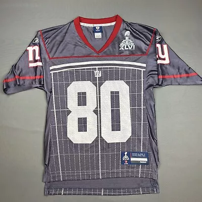 New York Giants Jersey Mens Small Gray Victor Cruz #80 Super Bowl XLVI Reebok • $19.99