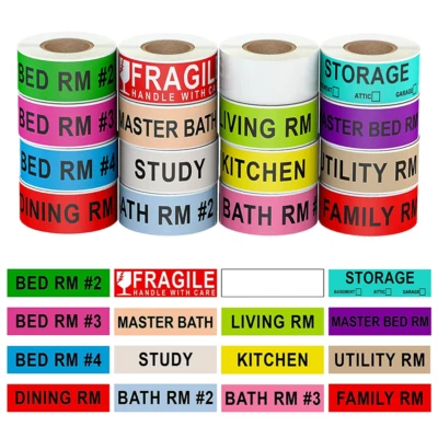 £9.97 • Buy 960 Labels Home Moving Stickers 16 Color Label Rolls Fragile Sticker For Moving