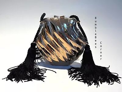 ZARA Mini Shoulder Bag METALLIC SHELL SHAPED Clutch TASSEL HandBag NWT 1645/004 • £65.55