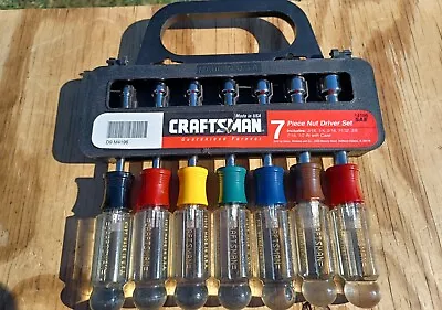 Vintage Craftsman -H- Series SAE Nut Driver Set 3/16  - 1/2  W/caddy 4196 USA • $35.99