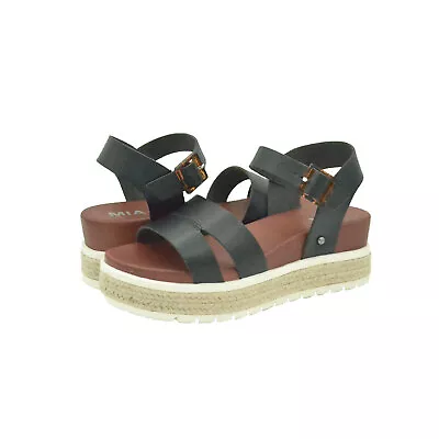 Women's Shoes MIA EVANA Platform Espadrille Wedge Sandals MH2326B BLACK • $60