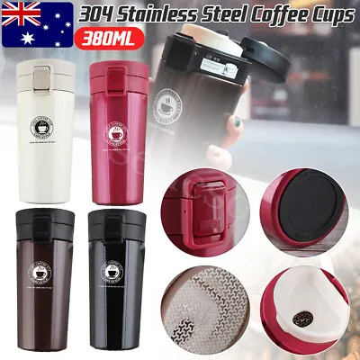 $17.99 • Buy 380ml Insulated Thermal Car Travel Coffee Mug Cup Stainless Steel Vacuum Thermos