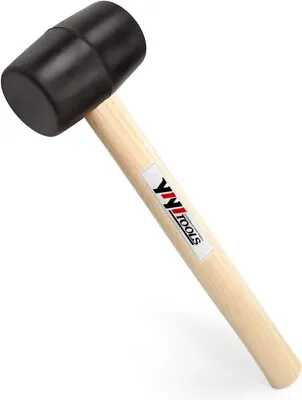 YIYITOOLS YY-2-005 Rubber Mallet Hammer With Wood Handle–8-oz 8oz Black  • $8.85