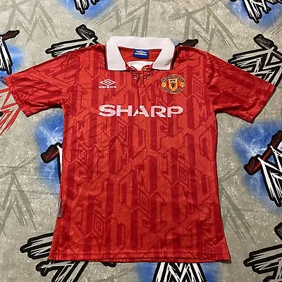 Eric Cantona #7 Manchester United Soccer Jersey Men's S 1993-94 Home Kit • $149.99