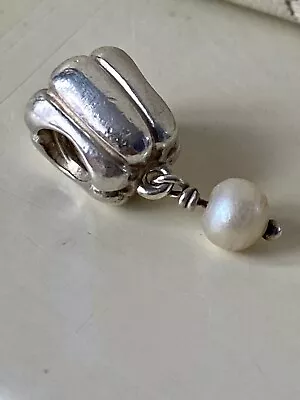 Pandora Silver CZ Pearl Dangle Charm • £15