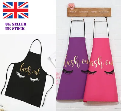 Women Ladies  Cotton Apron Bronzing Eye Lash Out Cook Kitchen Beauty Gift UK • £7.25