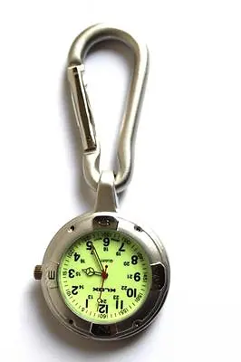 Silver Clip On Carabiner FOB Watch For Doctors Nurses Paramedics Chefs Sports • £12.49