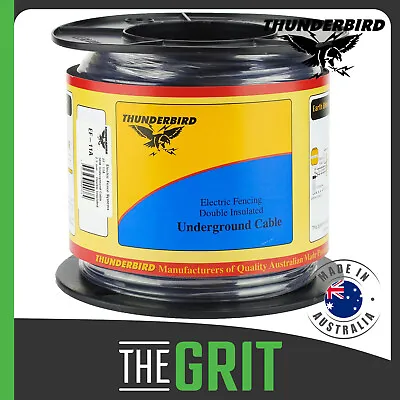 Thunderbird 25m X 1.6mm Underground Cable Black Insulated Electric Fence Wire • $47.50