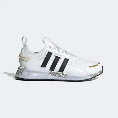 Size 8.5-Adidas NMD_R1 V3 Athletic Shoes-Cloud White/Core Black/Gold Metallic • $50