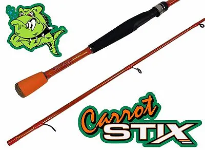 COLLAPSIBLE Carrot Stix SPINNING  Wild Orange Fishing Rod 6- 7' Ultra Light - MH • $99.99