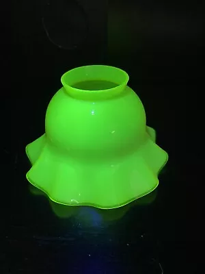 Antique Vintage Uranium Vaseline Glass Opalescent Tulip Lamp Light Shade • $155