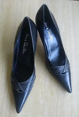 Jane Shilton Size 5 Black Leather Court Shoes. G2/73060323b2/13 • £29.99