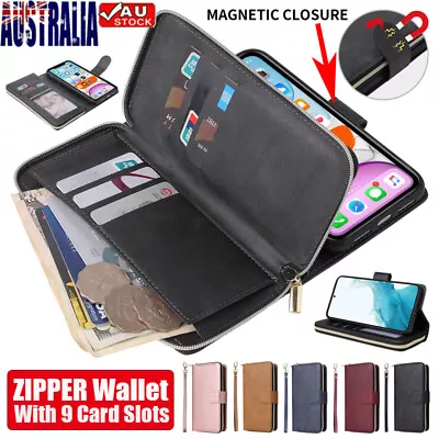 $17.59 • Buy Zipper Case Wallet Leather Cover For Samsung S23+ S22 S21 S20 S10 9 Note20 Ultra