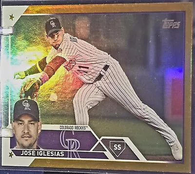 2023 Topps Series 2 Gold Foil Parallel Jose Iglesias #653 Colorado Rockies • $0.99