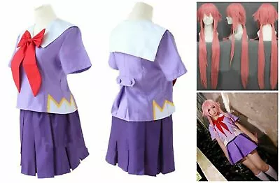 Anime Mirai Nikki Future Diary Gasai Yuno School Dress Costume Cosplay Halloween • $49.99