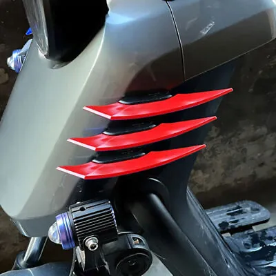 $7.89 • Buy Motorcycle Winglet Aerodynamic Spoiler Wing W/Adhesive Decal Sticker Accessories
