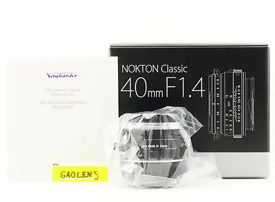 New Voigtlander NOKTON Classic 40mm F/1.4 S.C SC VM For Leica M Mount Lens • $349.99