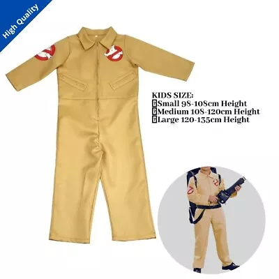 Kid Ghostbuster Jumpsuit Costume Large 120-135cm Height Unisex Halloween Cosplay • $64.63