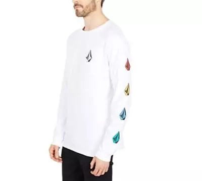 Volcom Deadly Stone Long Sleeve Tee Large White/Combo  A3612004 • $26.95