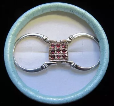 £11.99 • Buy A Neon Apatite And A Mahenge Spinel Double Silver Ring Size O1/2