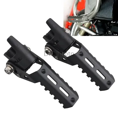 25mm Black Highway Foot Pegs For Pipes Triumph Tiger Explorer For BMW R1200GS • $56.99