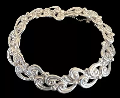 Margot De Taxco Mexican Sterling Silver Art Deco Curls Bracelet   • $795