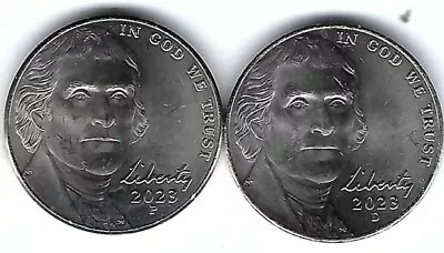 2023-Philadelphia & Denver Uncirculated Jefferson Five Cents! (2 Coins) • $1