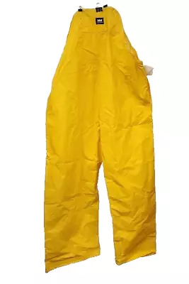 New HELLY HANSEN Workwear Yelllow Bib Rain Pants Waterproof Lightweight • $29.99
