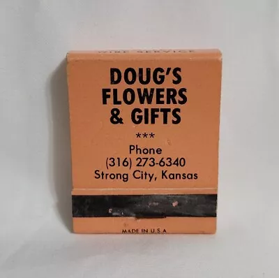 Vintage Doug's Flowers Shop Florist Matchbook Cover Strong City KS Advertising • $12.99