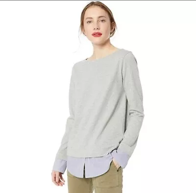 J Crew Mercantile Layer Look Sweatshirt Size Small Grey • $12