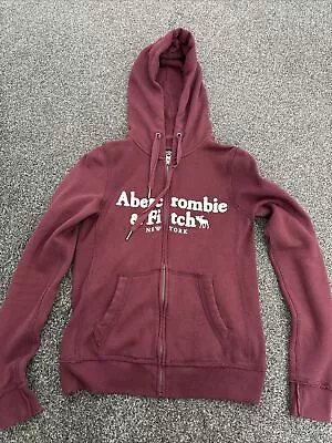 Ladies Abercrombie And Fitch Burgundy  Hoodie In Excellent Condition Size XS • £5