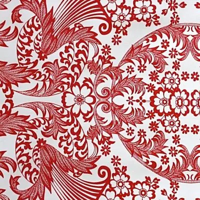 Mexican Oilcloth Fabric Red Eden • $19.49