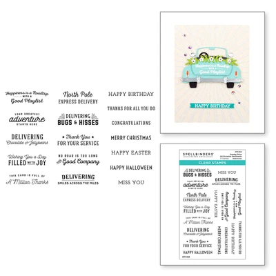 $37.25 • Buy Spellbinders Clear Stamps Sunday Drive All-Occasion Sentiments STP-059