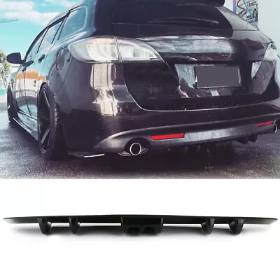 Black Rear Bumper Diffuser 7 Fins Spoiler Lip Splitter Kit For Mazda 2/ 3/ 5 /6 • $45.11