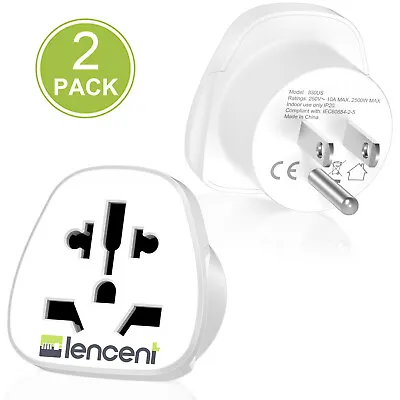 2X LENCENT Travel Adapter Power Socket To Plug Australia AU To USA Canada • $17.99