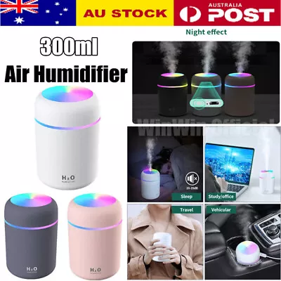 USB Car Air Purifier Diffuser Aroma Oil Humidifier Mist Led Night Light Home AU • $12.89